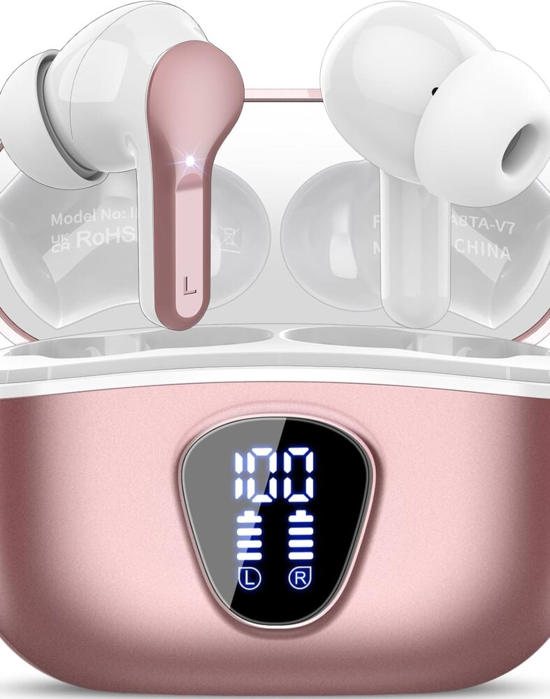 Wireless Earbuds, Bluetooth 5.4 Headphones HiFi Stereo, Bluetooth Earbuds