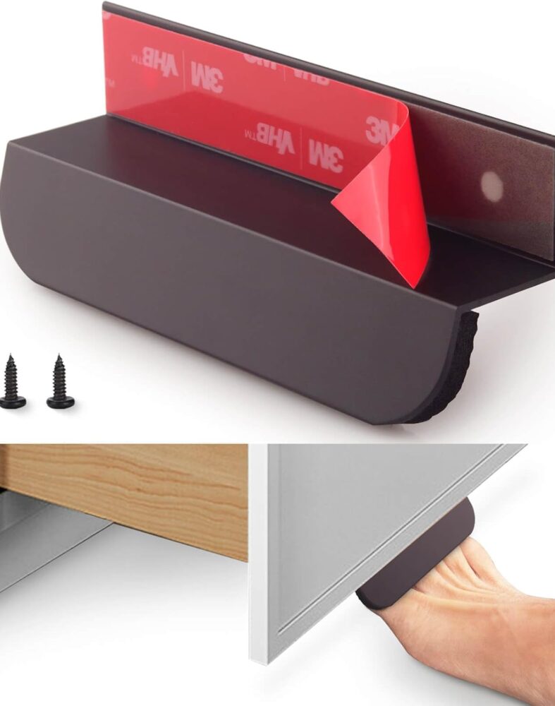 RVPEKUPE 1-Pack Under Cabinet Foot Pull for Trash Drawer, Matte Black 4"