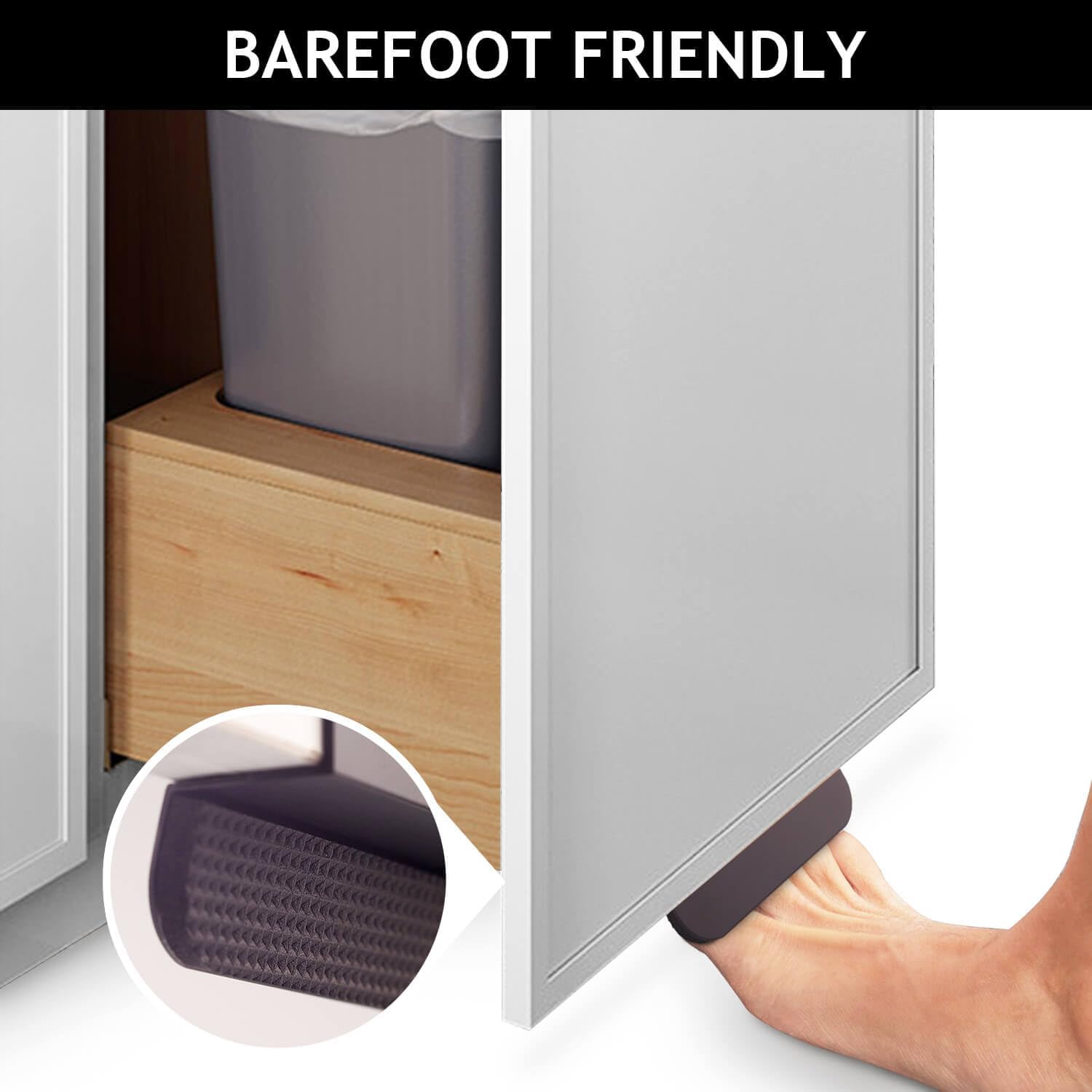 RVPEKUPE 1-Pack Under Cabinet Foot Pull for Trash Drawer, Matte Black 4" - Image 3